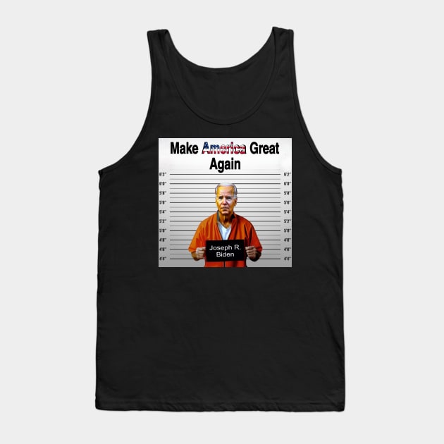 Maga Biden mugshot Tank Top by Big Trumpin inc